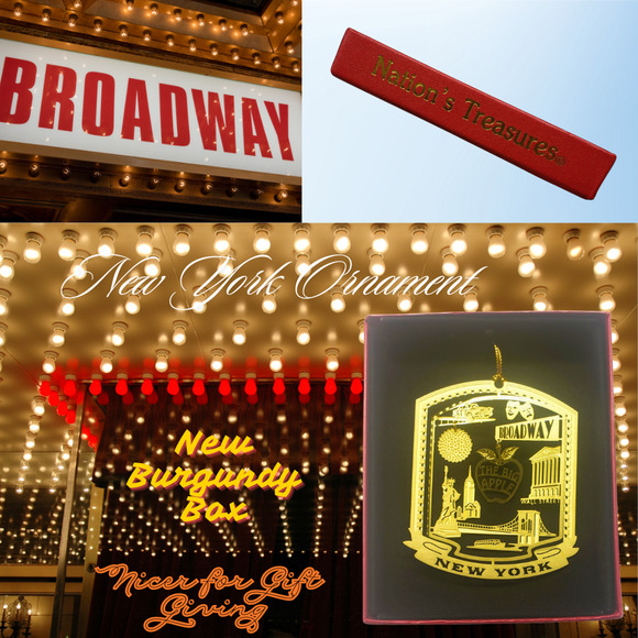 New York City Ornament, Broadway Wall Street Times Square, Brass - Picture 2 of 7